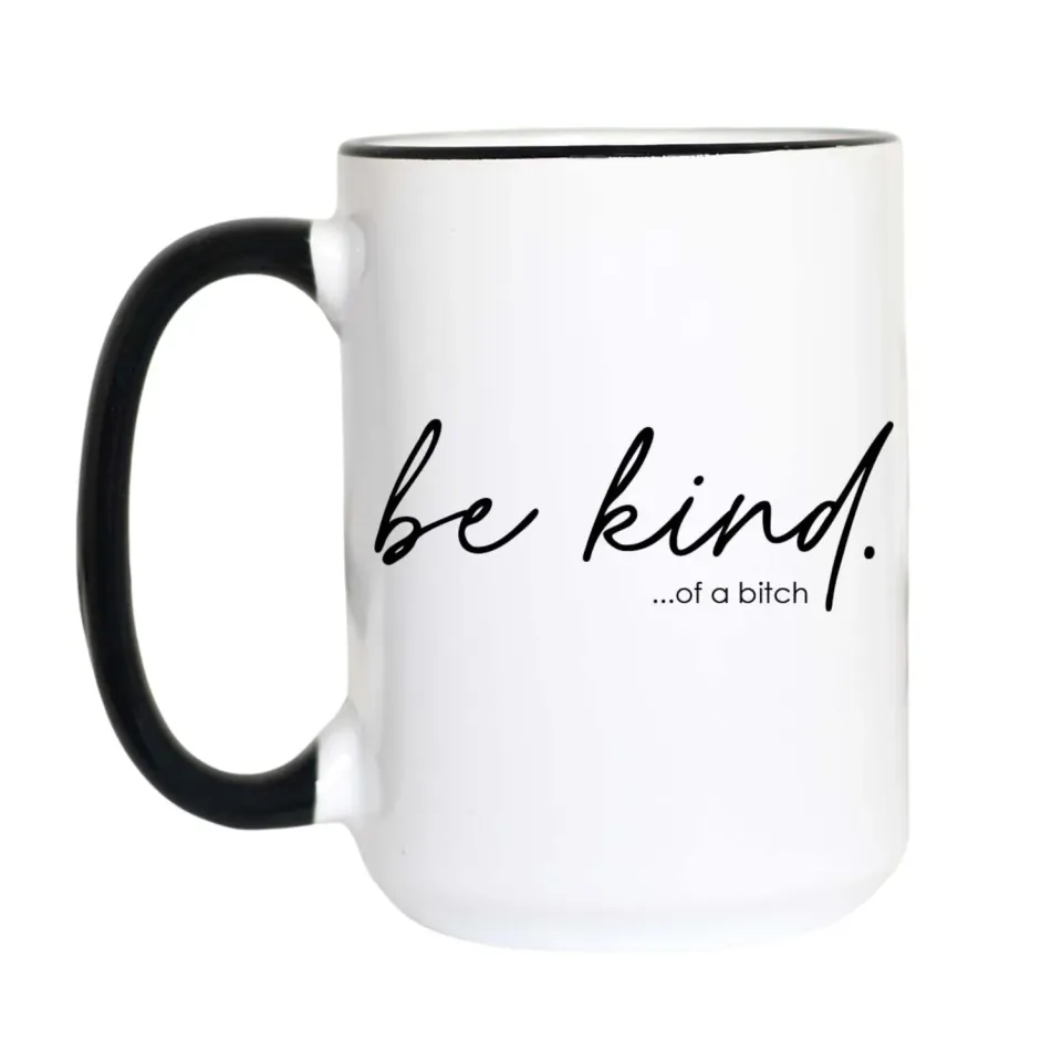 Mugsby Be Kind hvidt keramik krus 11 oz 325 ml