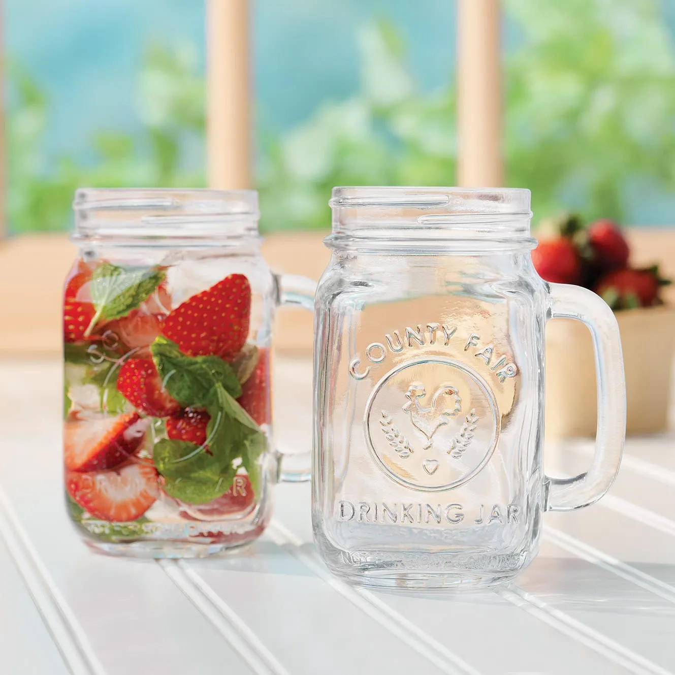 Libbey County Fair drikkeglas med hank 12 stk 488 ml klart glas