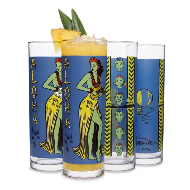 Libbey Tiki Kahiko tikiglas 400 ml sæt med 4 farvet