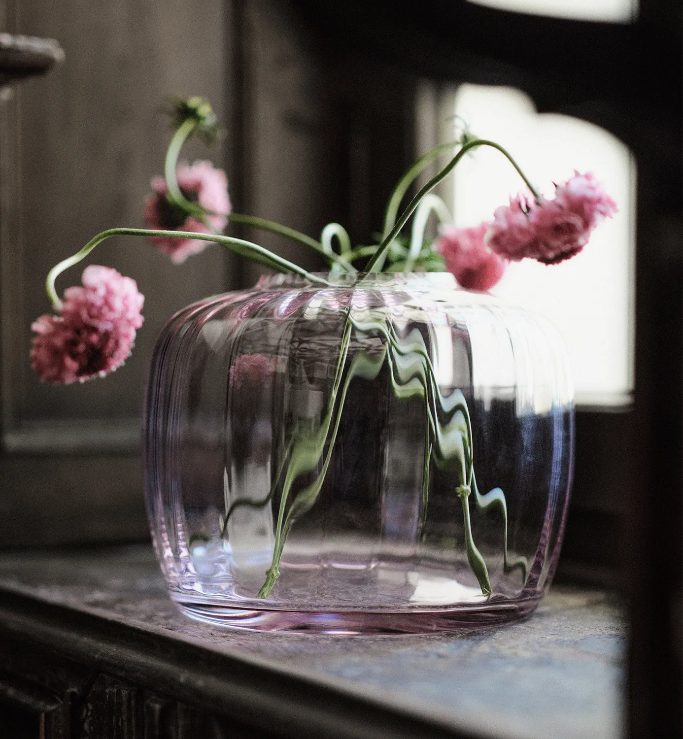 Krosno Ballerina vase 19 cm rosakvarts krystal