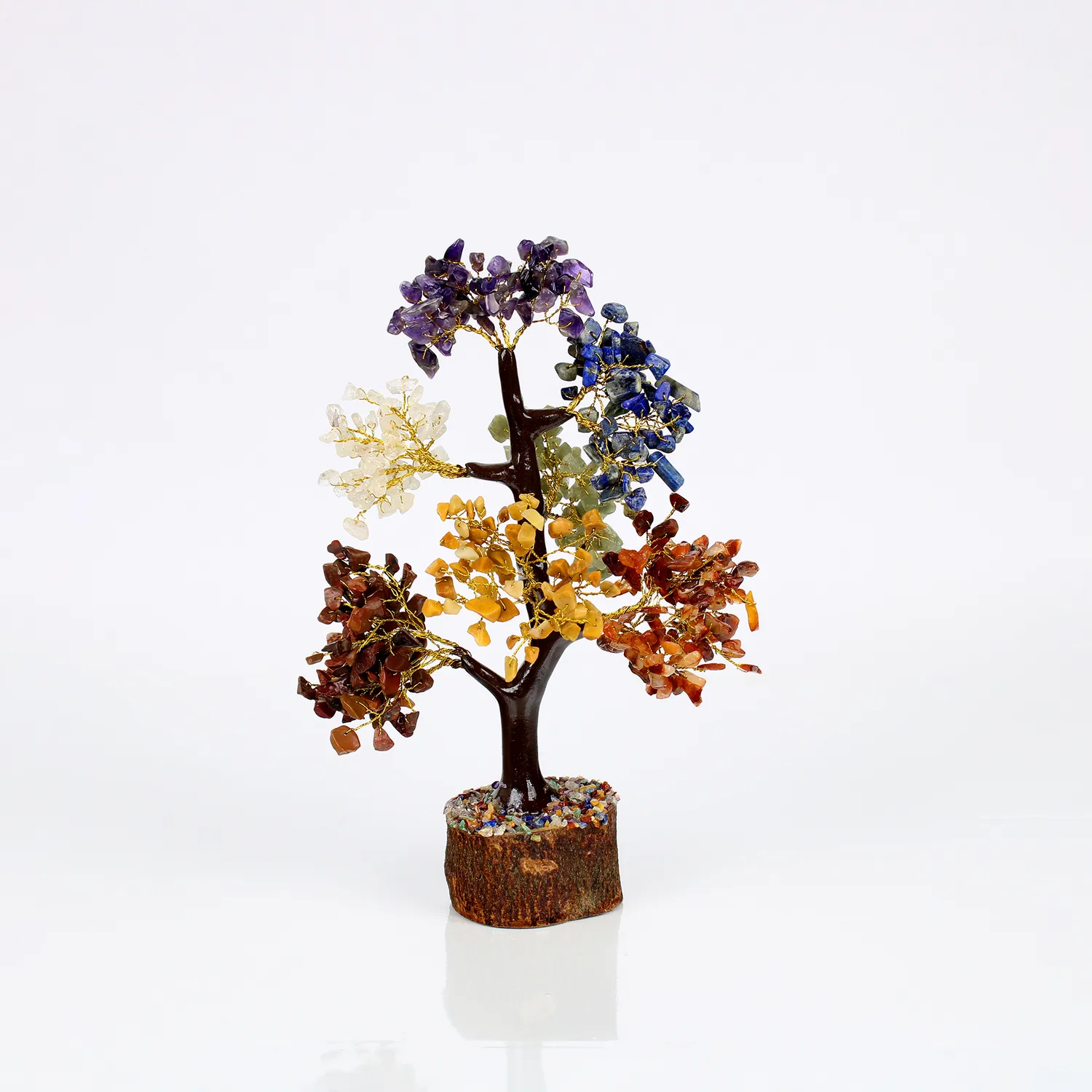 El'Cobre 7 Chakra Crystal Tree krystaltræ 500 perler træfod