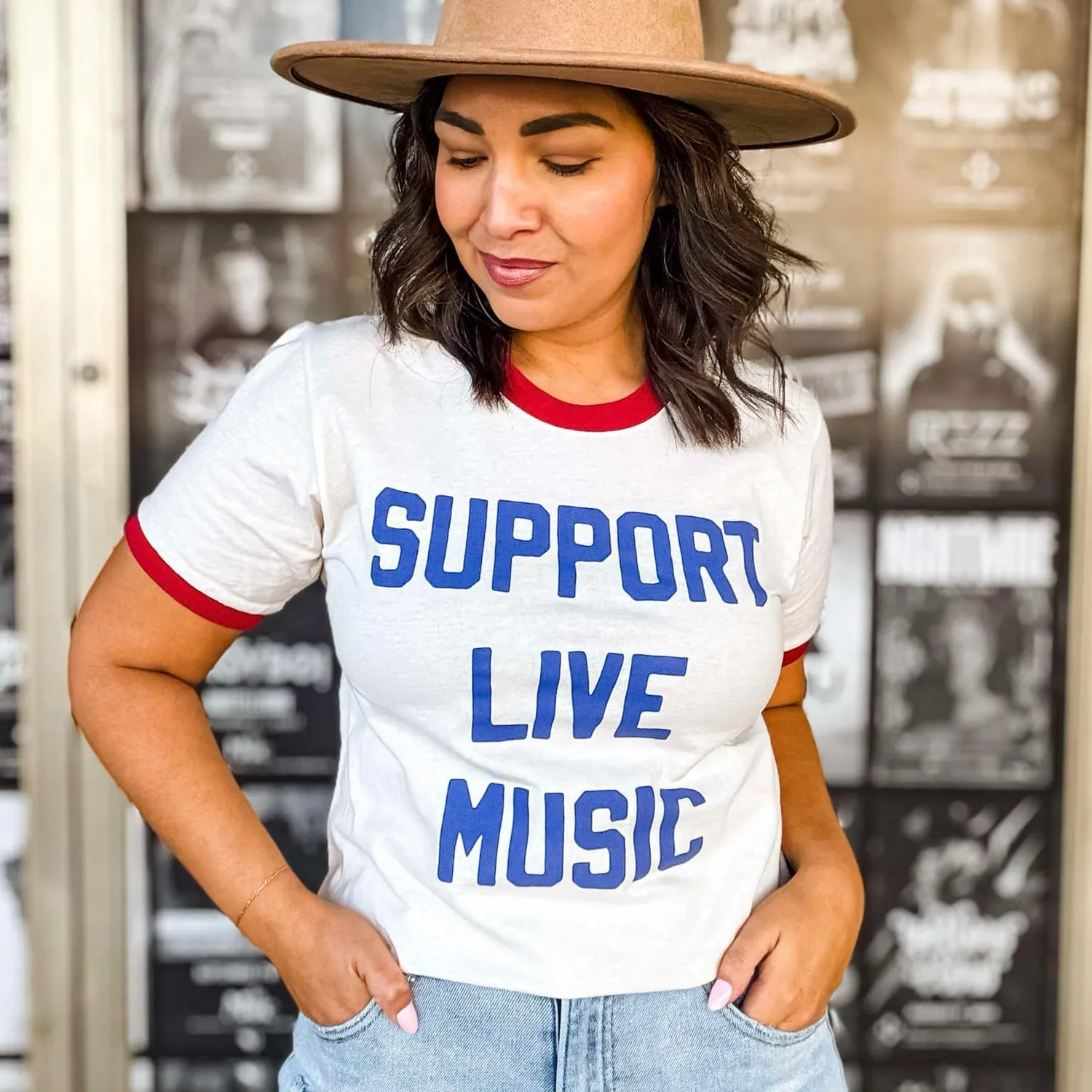 Mugsby Support Live Music T-shirt S natur bomuld