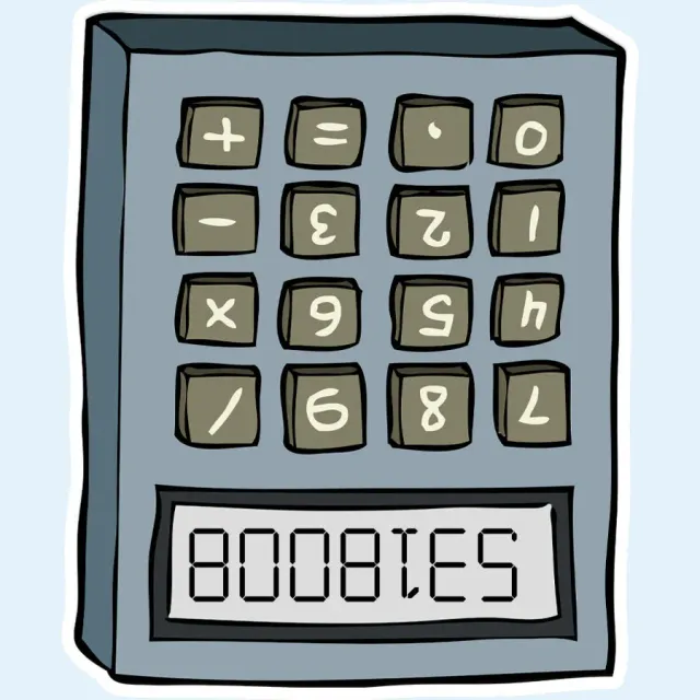 Mugsby Boobies Calculator klistermærke vinyl sjov