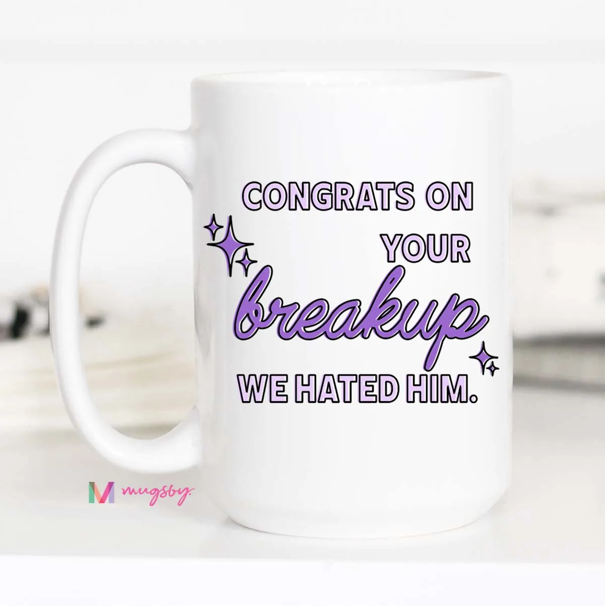 Mugsby Congrats Breakup kop 325 ml hvid sjov