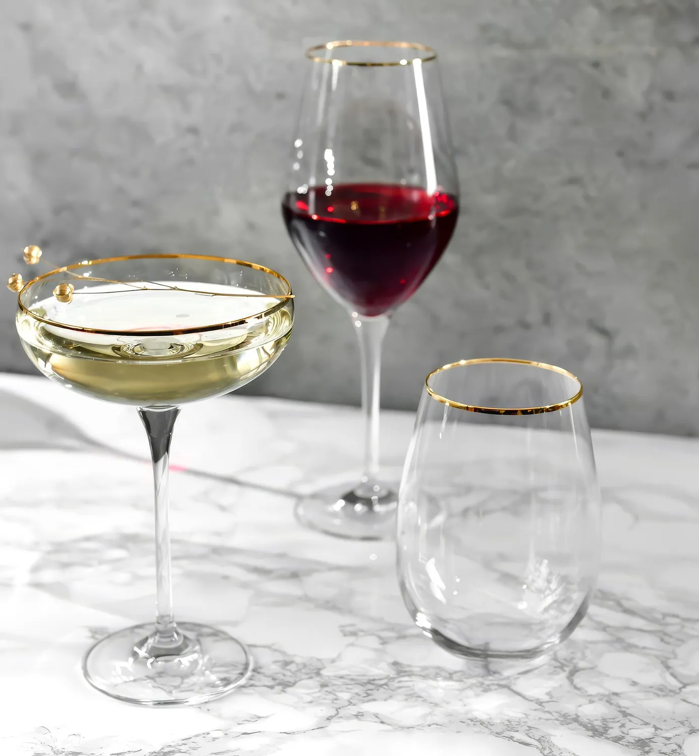 Krosno Splendour vinglas 460 ml guld krystal