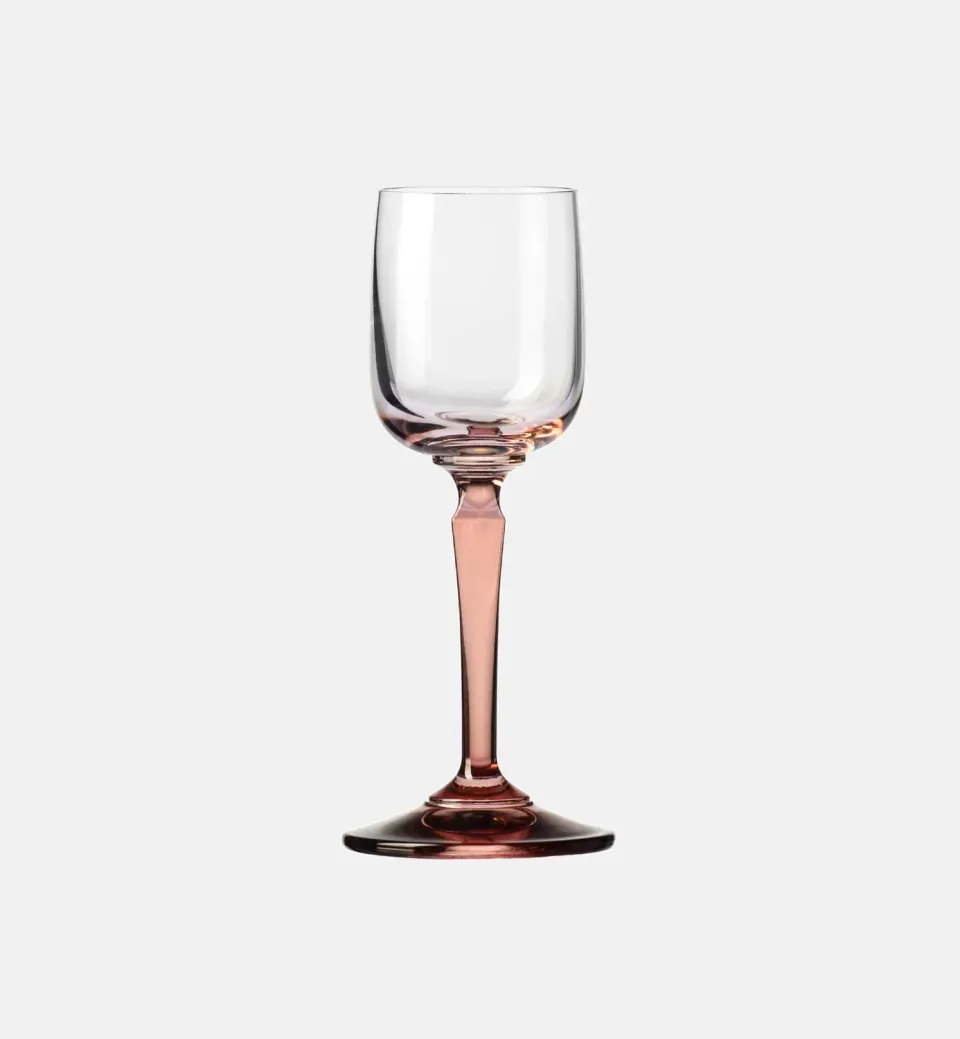Krosno Celebration vodkaglas 40 ml lyserød stilk