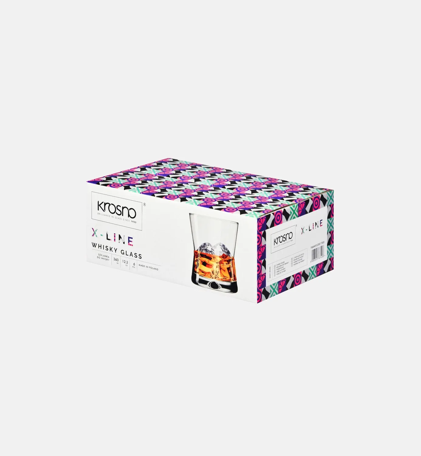 Krosno X-line whiskyglas 360 ml klart glas