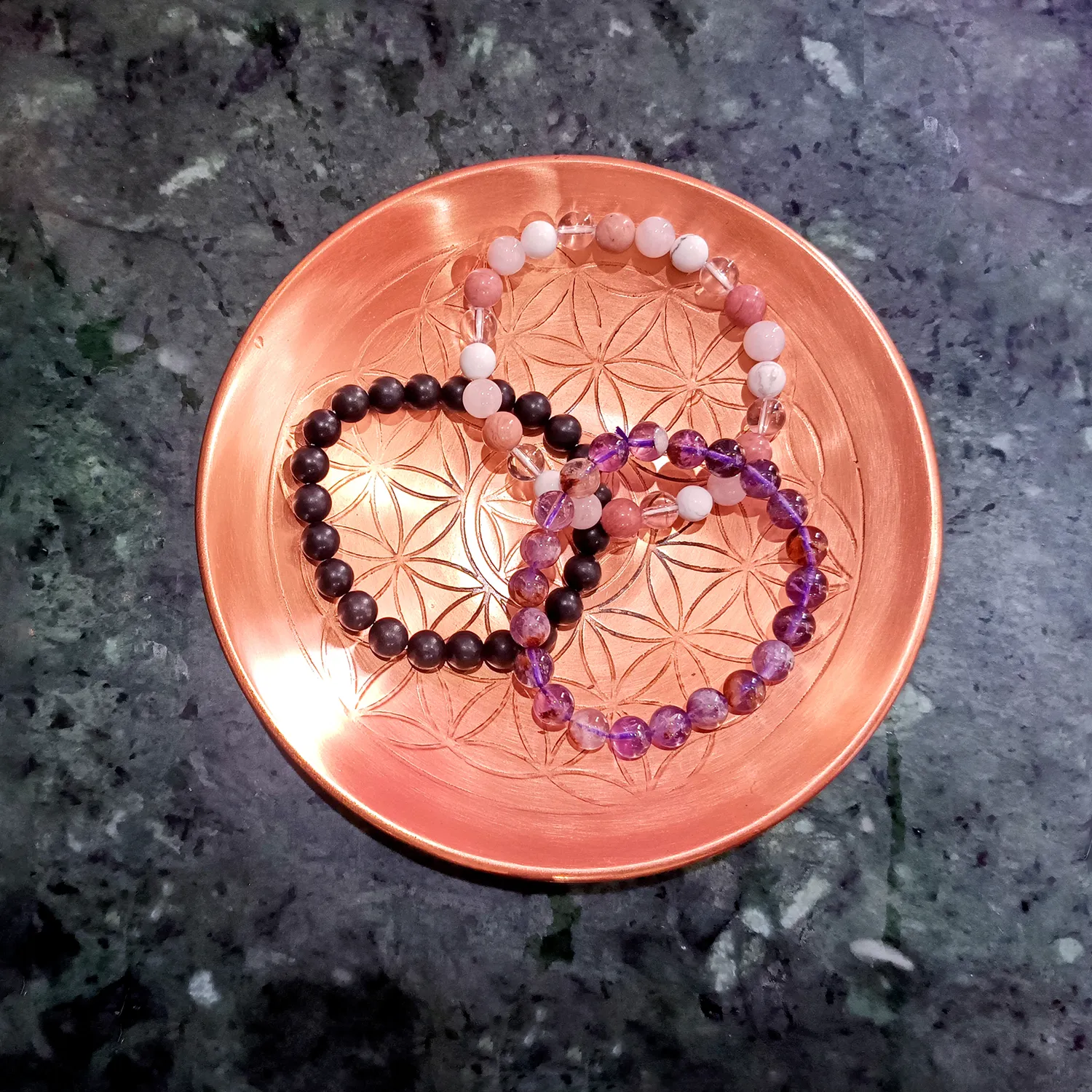 El'Cobre Flower of Life opladerplade kobber 6 Inches