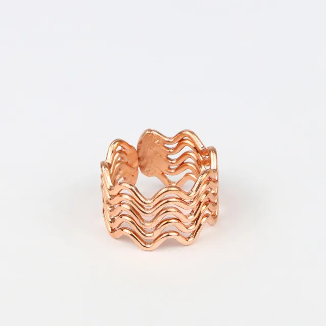 El'Cobre Design 21 kobberring bølgede design justerbar