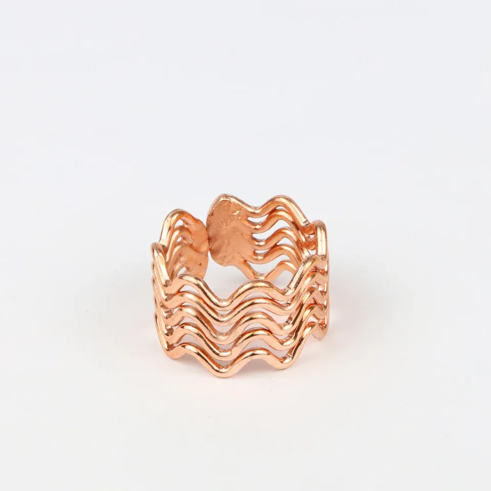 El'Cobre Design 21 kobberring bølgede design justerbar