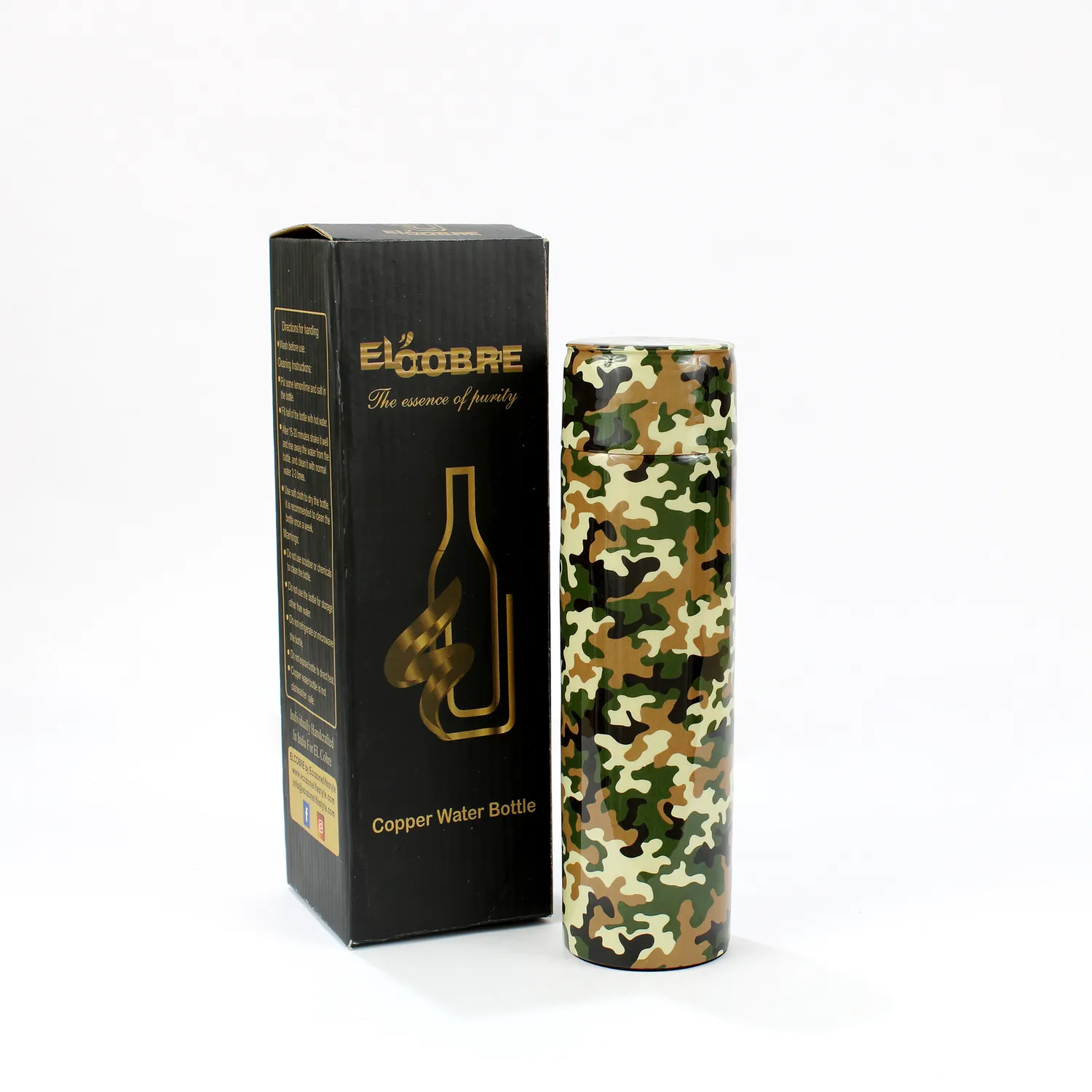 El'Cobre Limited Camouflage kobberflaske 500 ml trykt