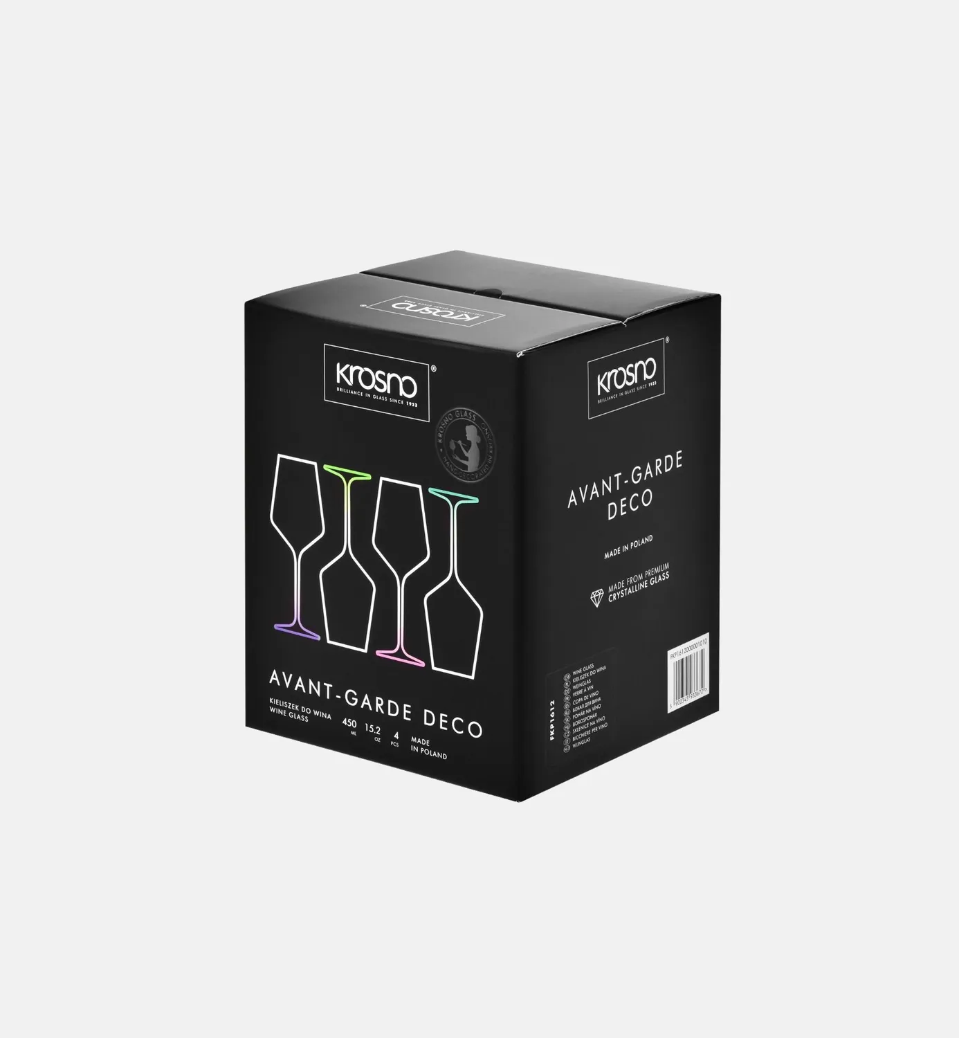 Krosno Avant-Garde vinglas 450 ml 4 stk farvet fod