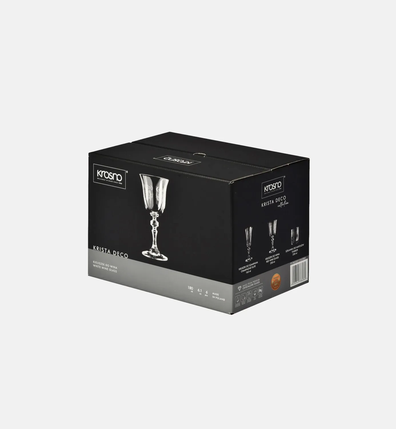 Krosno Krista Deco hvidvinsglas 180 ml slebet