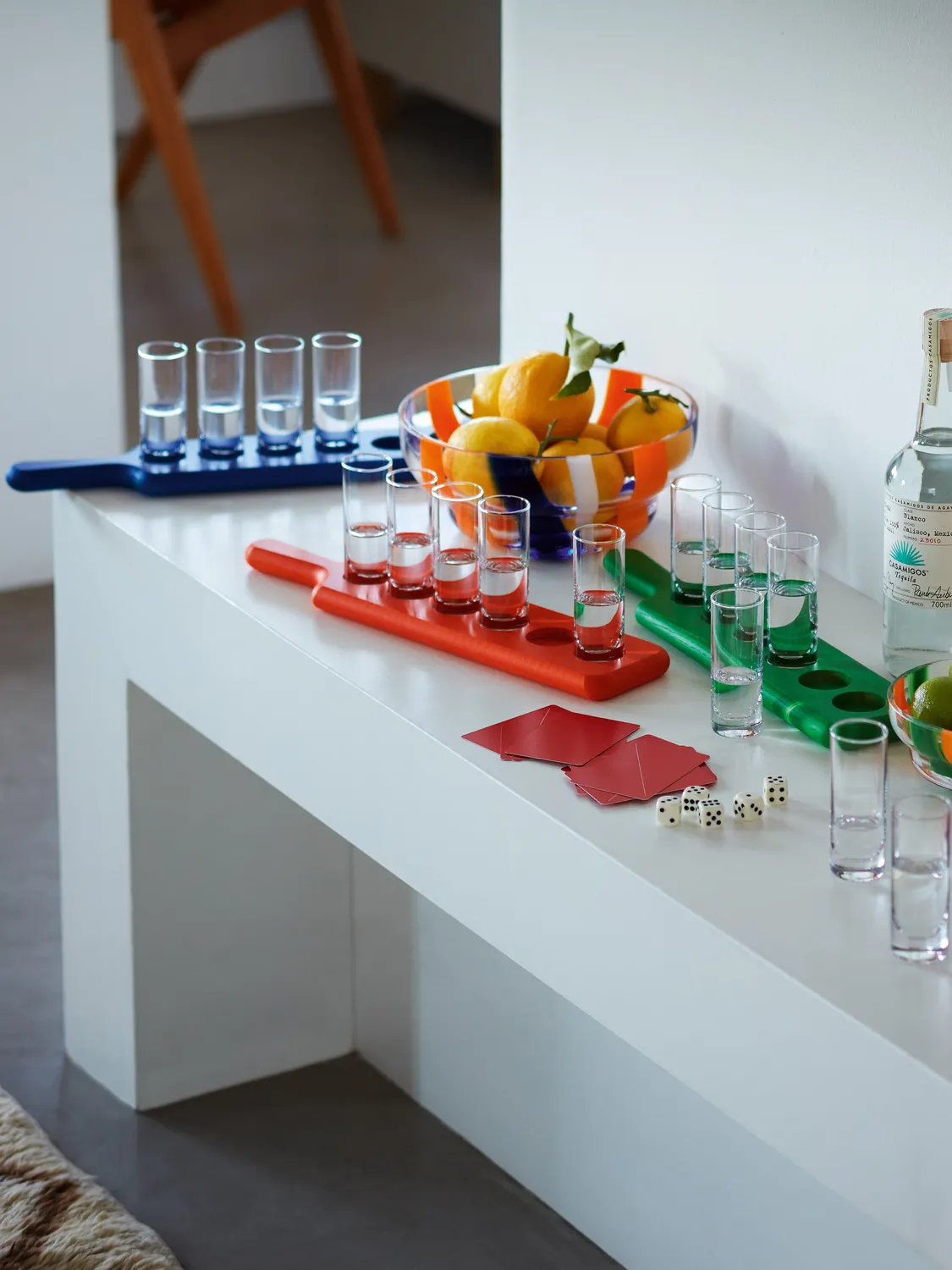 LSA Paddle Pop vodka serveringssæt glas Meadow Green