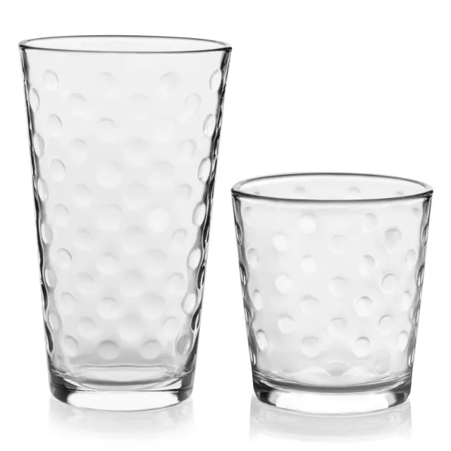 Libbey Awa drikkeglas sæt 16 prikket 473/384 ml