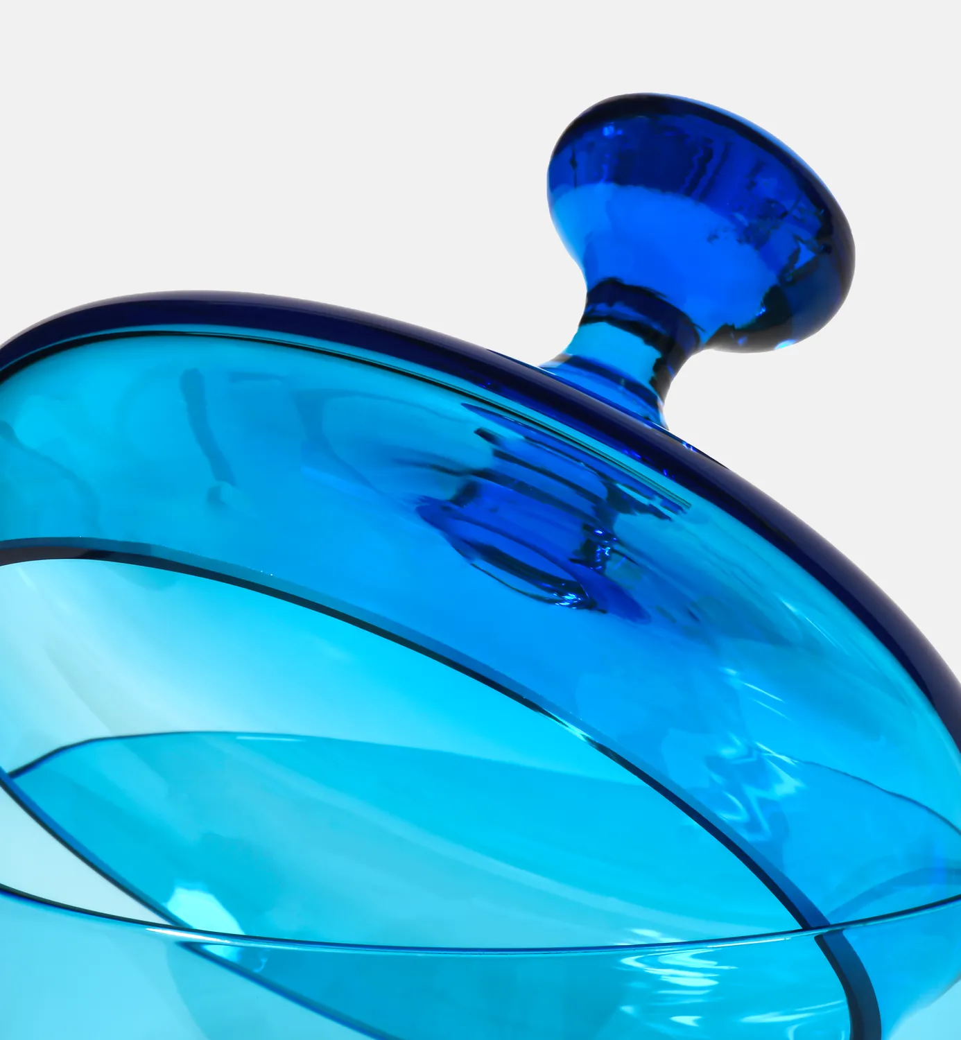 Krosno Double Bubble 1969 sukkerskål lapis blå krystal