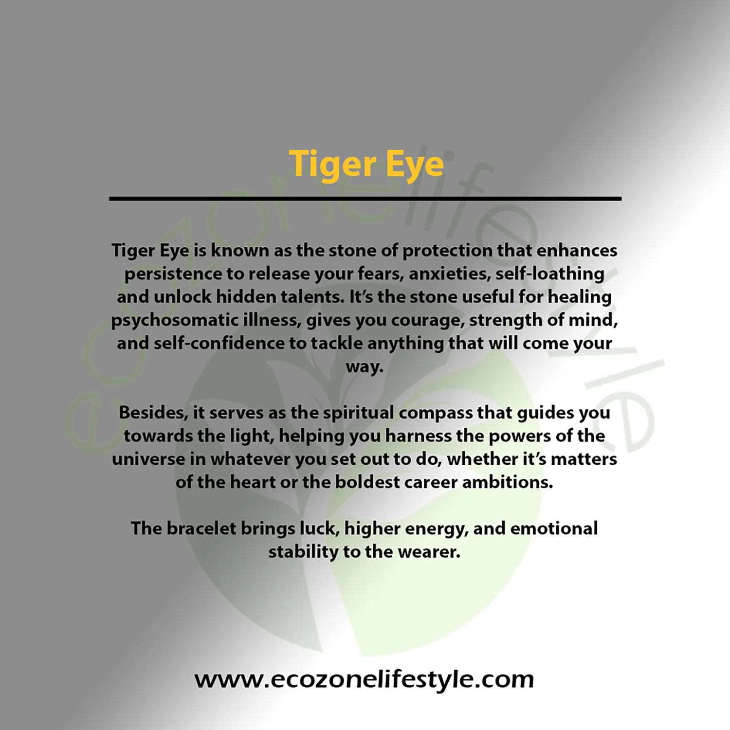 El'Cobre Tiger Eye krystalarmbånd tigerøje chips