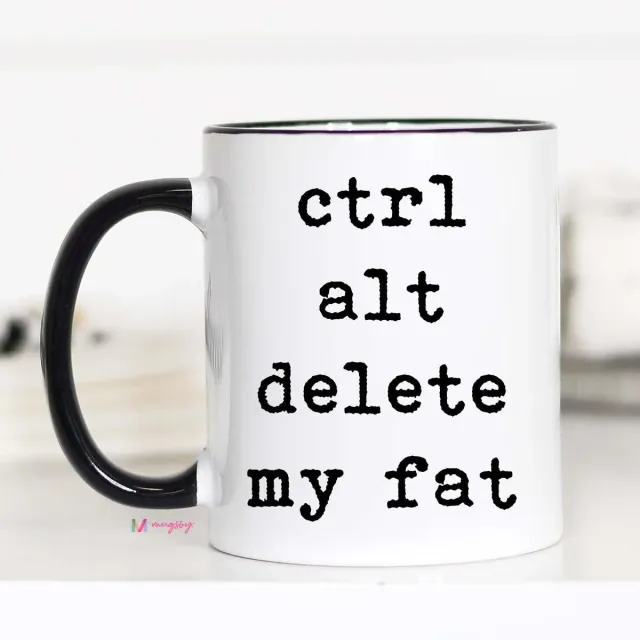 Mugsby Ctrl Alt Delete My Fat kop sort hank 325 ml