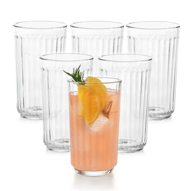 Libbey Paneled tumblerglas 503 ml sæt med 6 – riflet