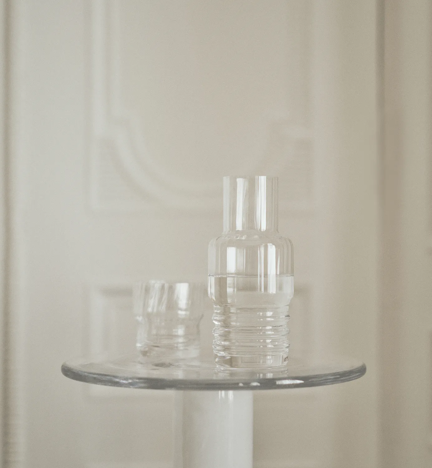 Day&Night vandkaraffel sæt rillet 3 dele glas