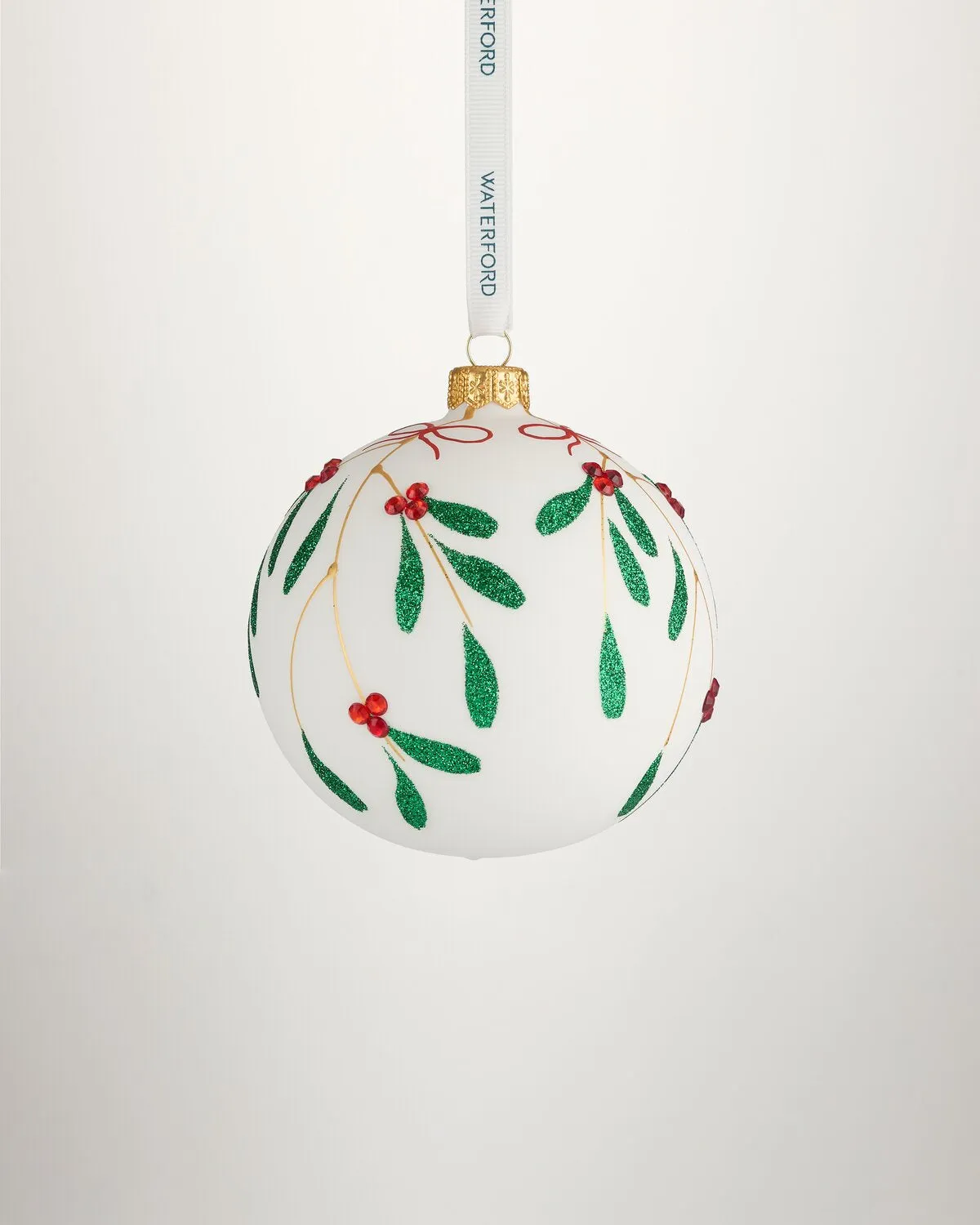 Waterford Holiday Heirlooms Mistletoe julekugle hvid mistelten