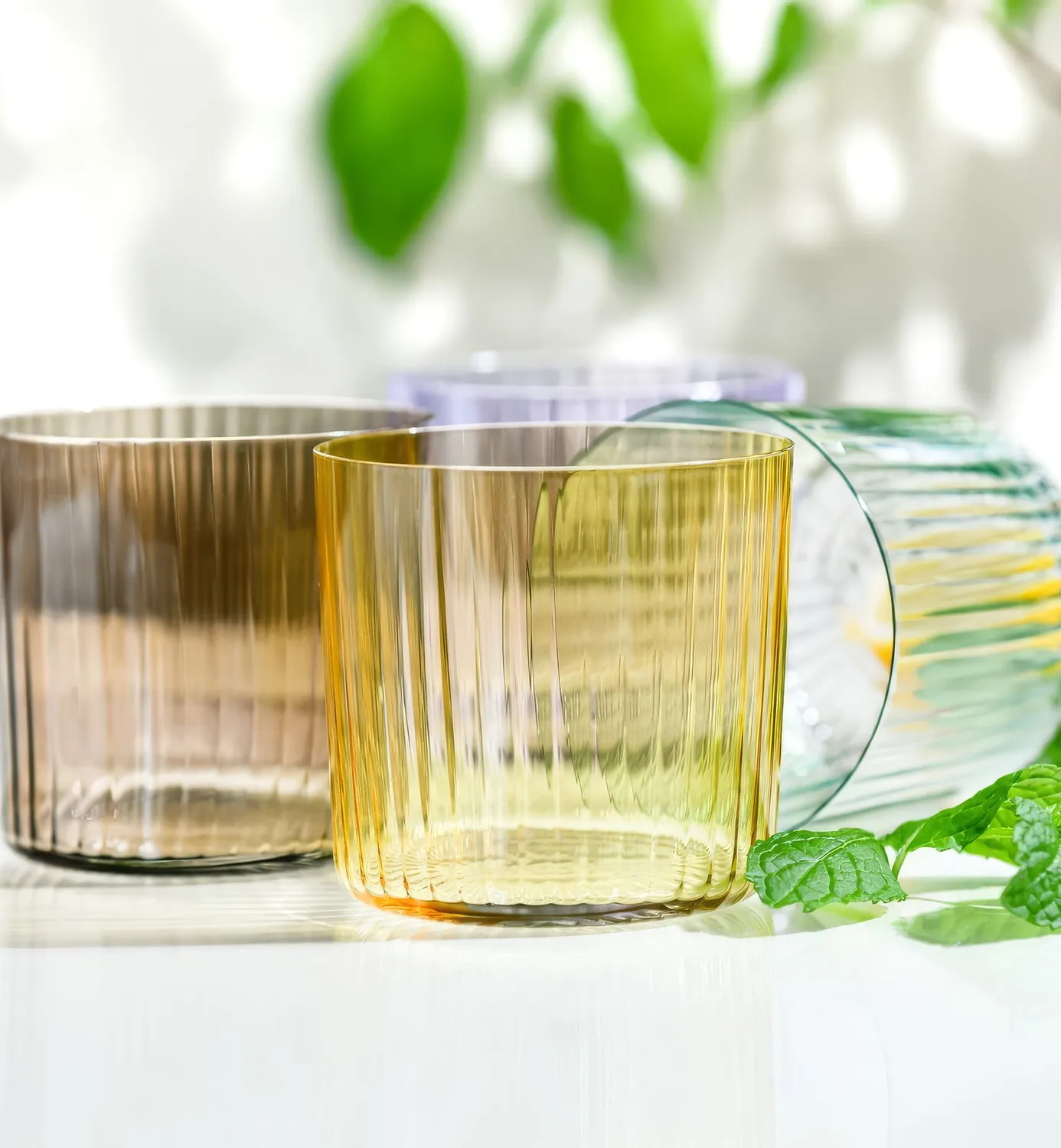 Krosno Deco tumbler 350 ml 4 stk farvet