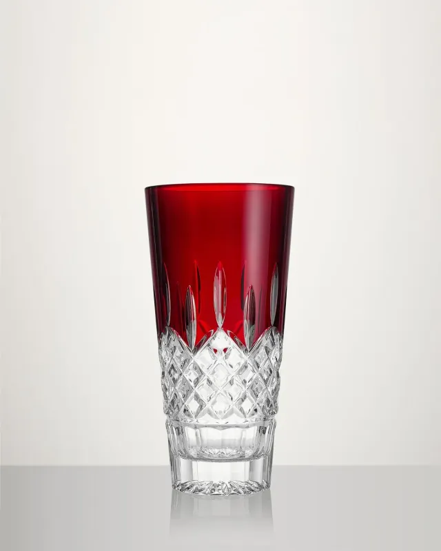 Waterford Lismore Red vase rød krystal blomster