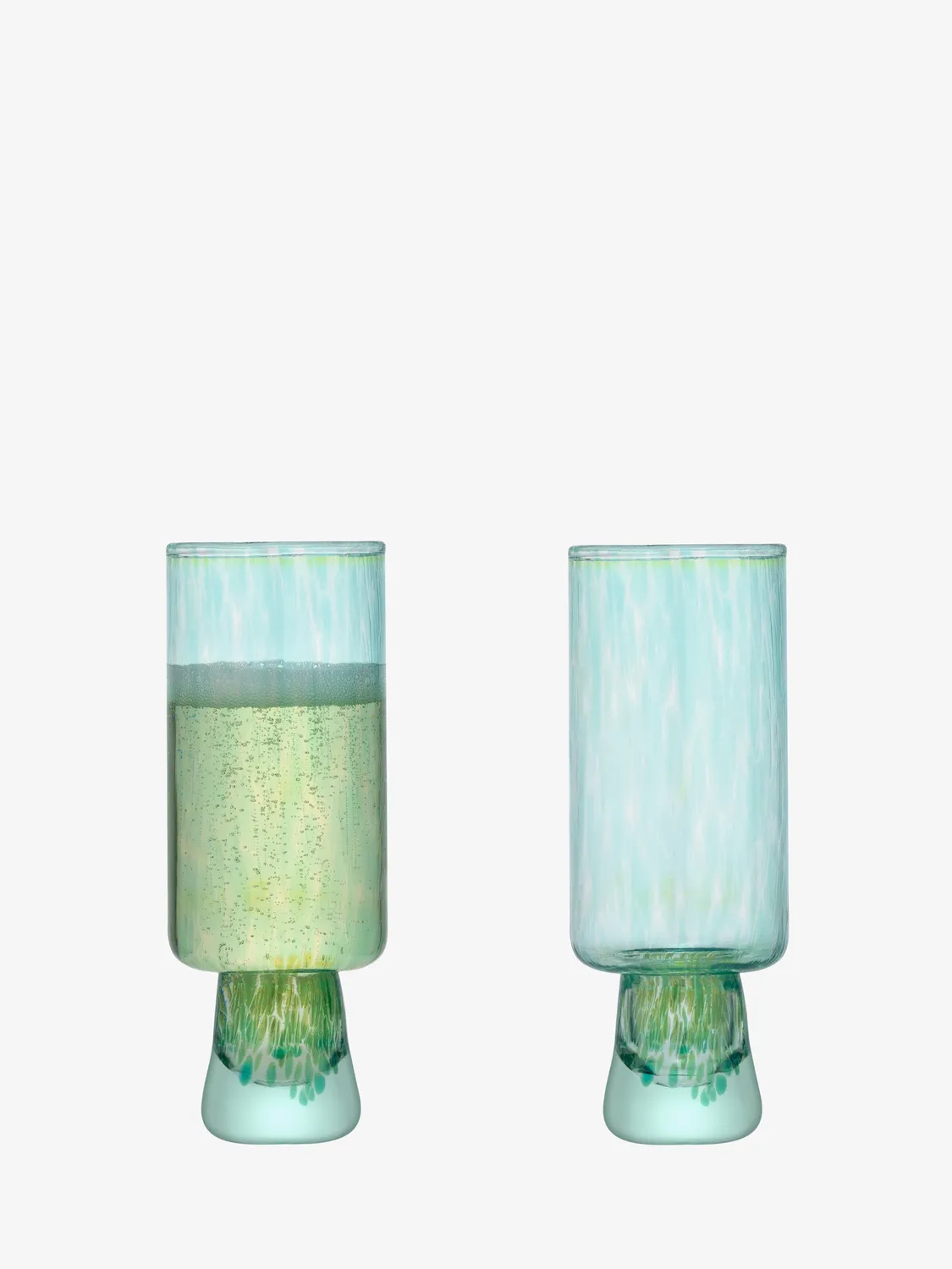 LSA Sea Glass flute glas 2 stk genbrugsglas plettet