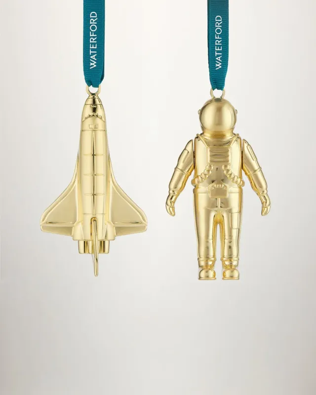 Waterford Christmas Spaceman julepynt guld 2 stk