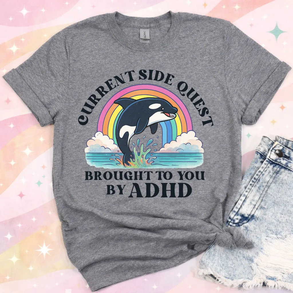 Mugsby Current Side Quest ADHD t-shirt sjov