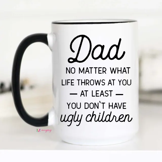 Mugsby Dad No Matter What At You krus hvid 325 ml sjov