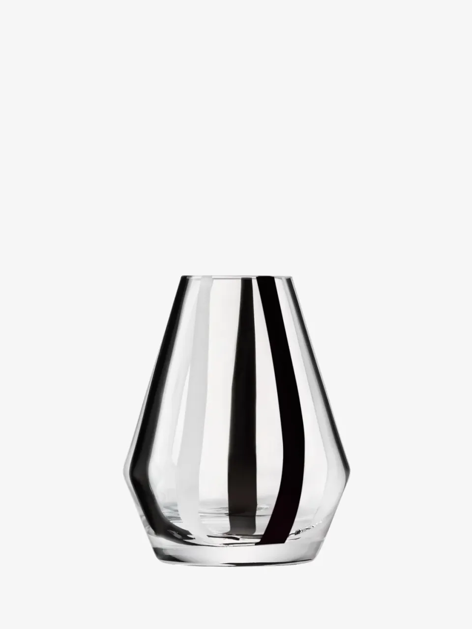 LSA Stripe vase mundblæst glas sort hvid