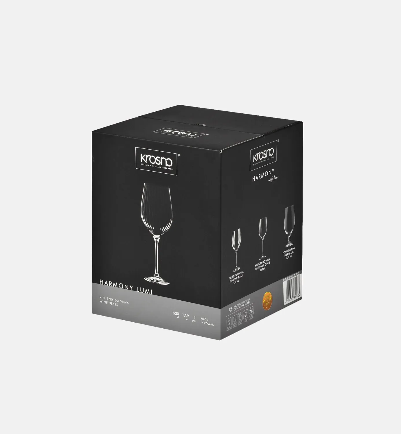 Krosno Harmony Lumi vinglas 530 ml rifflet