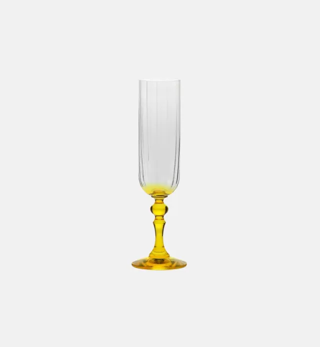 Krosno Ombré champagneglas 200 ml gul stilk riflet