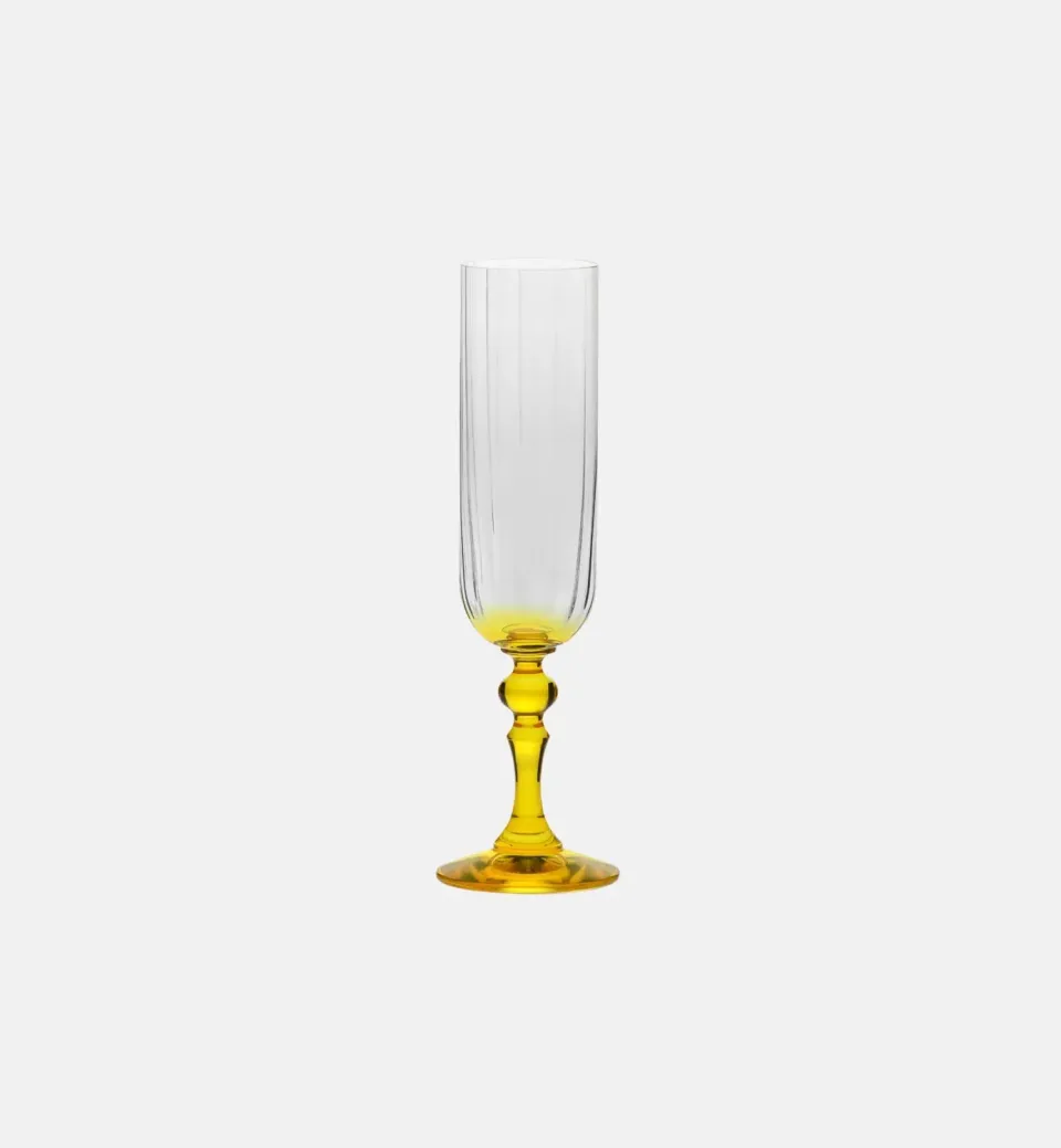 Krosno Ombré champagneglas 200 ml gul stilk riflet