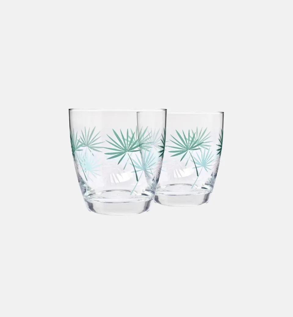 Krosno Palms tumbler vandglas 370 ml grøn