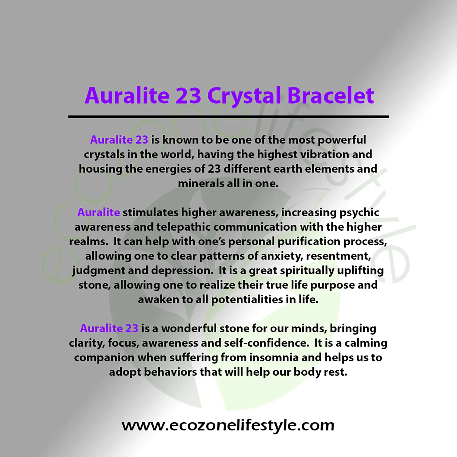 El'Cobre Auralite 23 krystal armbånd 8 mm elastik