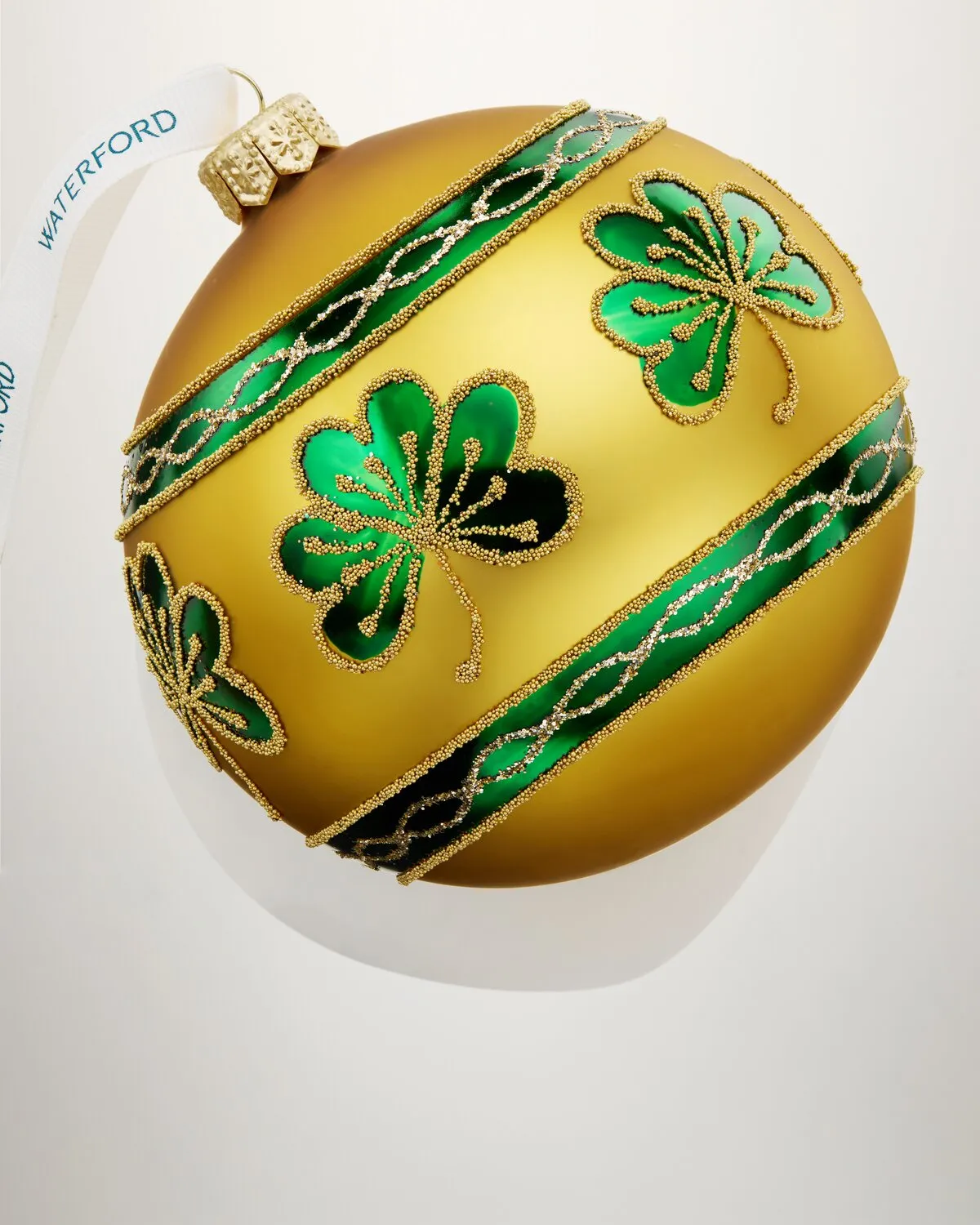 Waterford Holiday Heirlooms Emerald Shamrock julekugle guld grøn