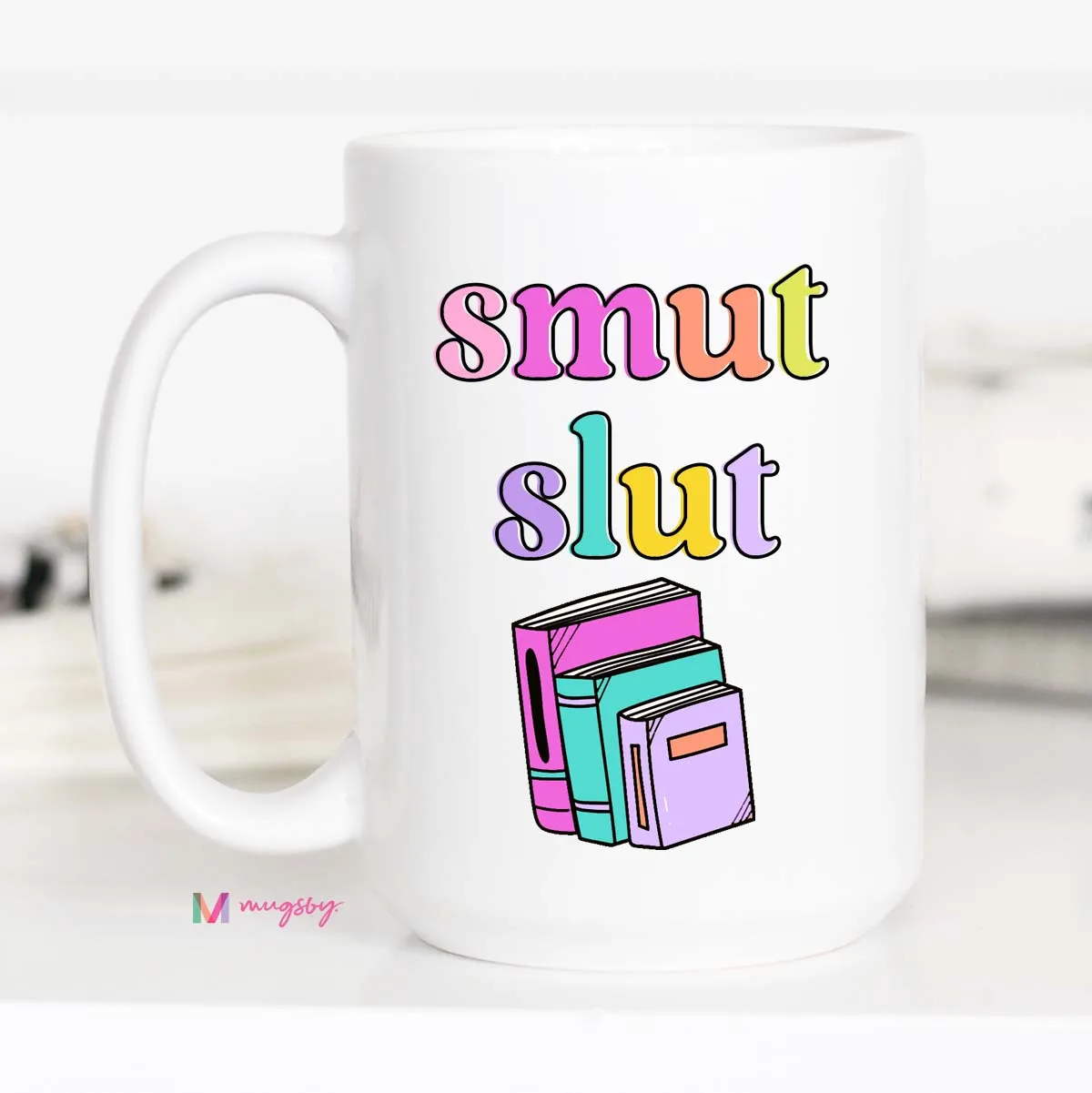 Mugsby Smut Slut krus hvid 325 ml book lover