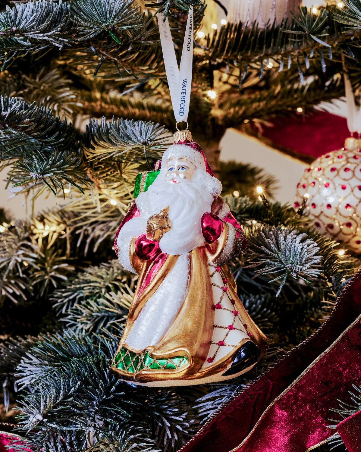 Waterford Holiday Heirlooms Santa julepynt håndmalet