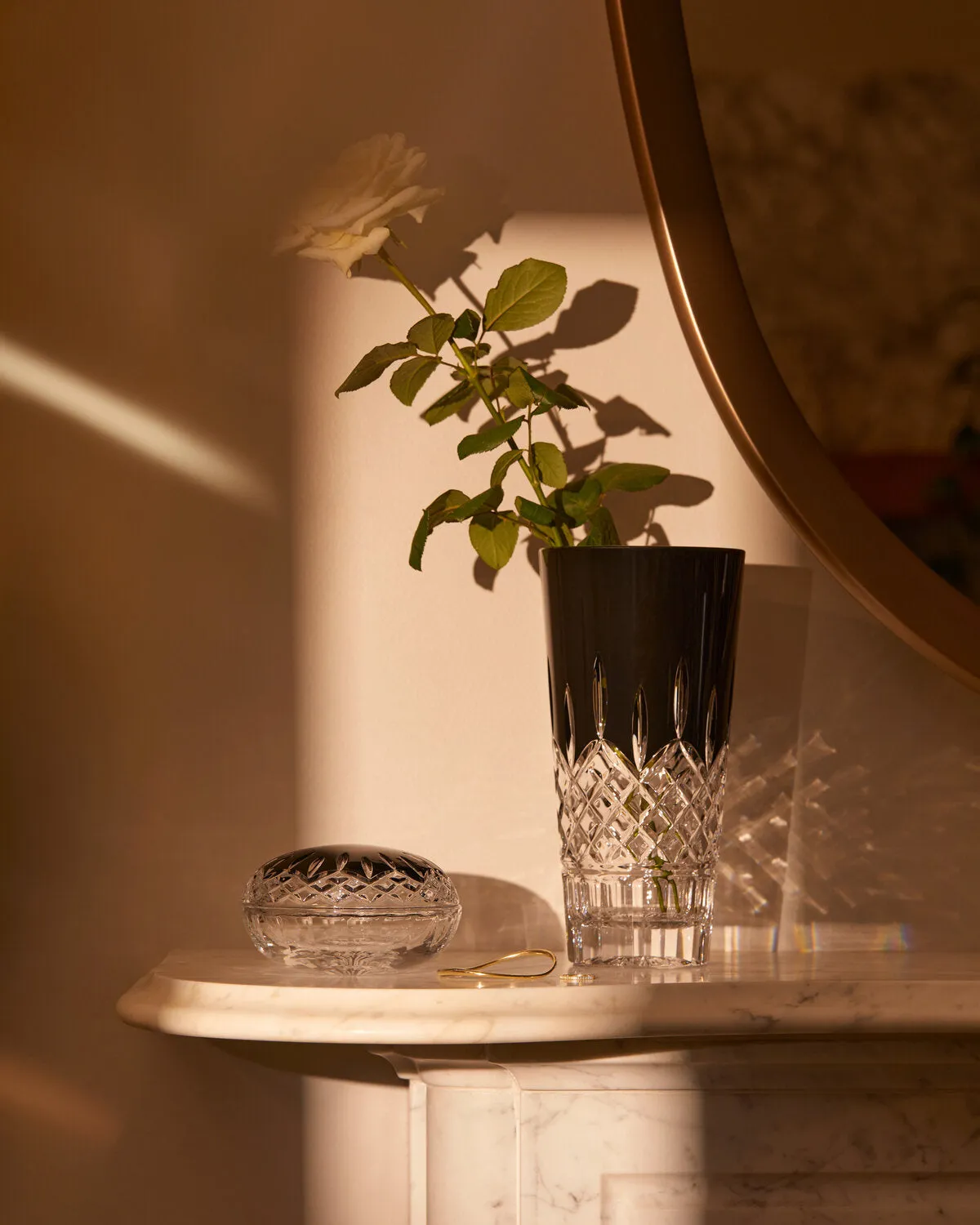 Waterford Lismore Black vase 25 cm sort krystal
