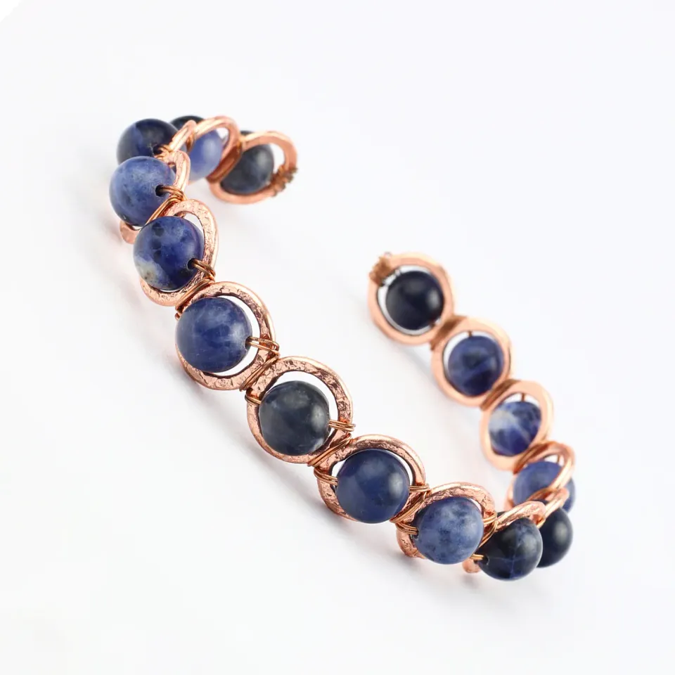 El'Cobre Copper Sodalite krystalarmbånd cuff