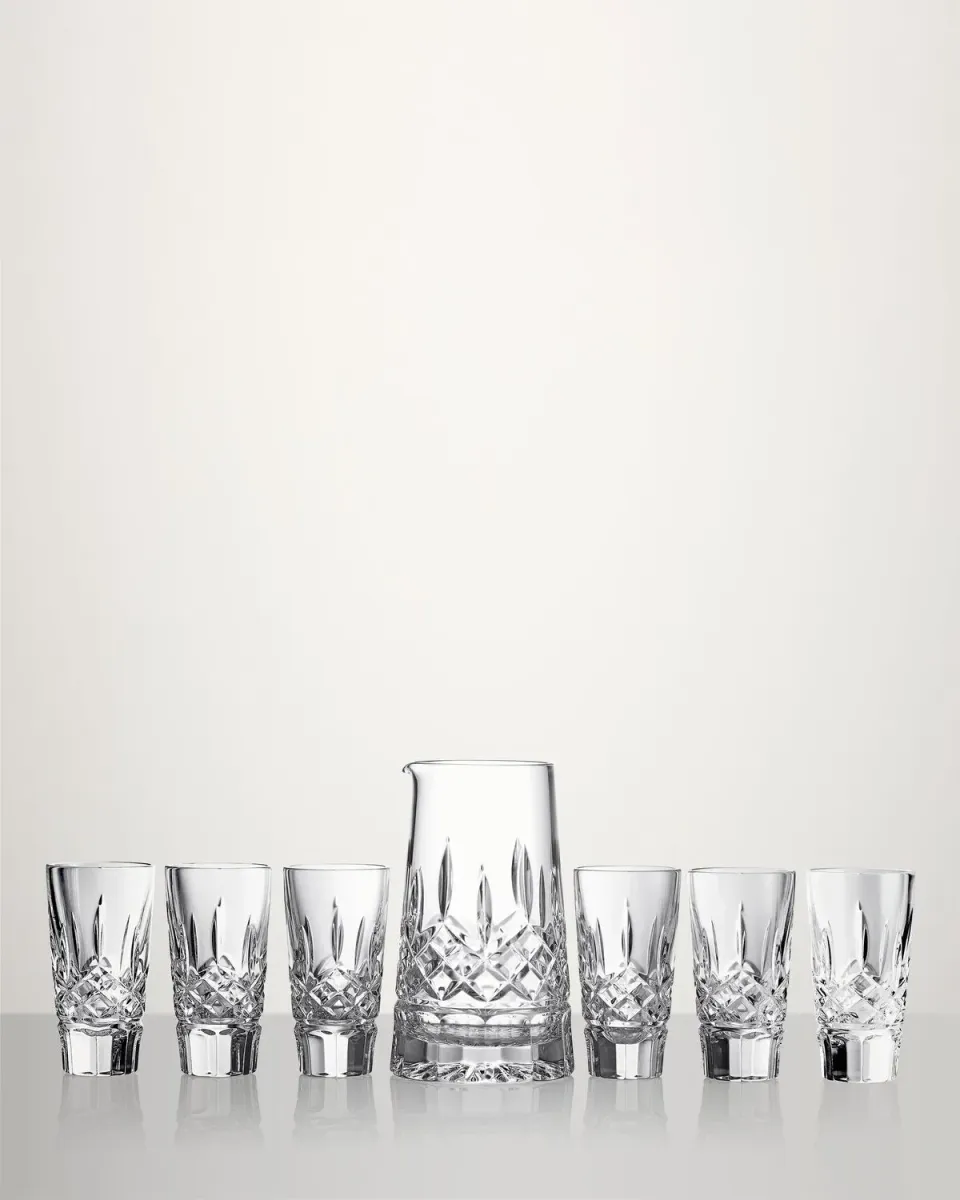 Waterford Lismore kande med shotglas 7 dele krystal
