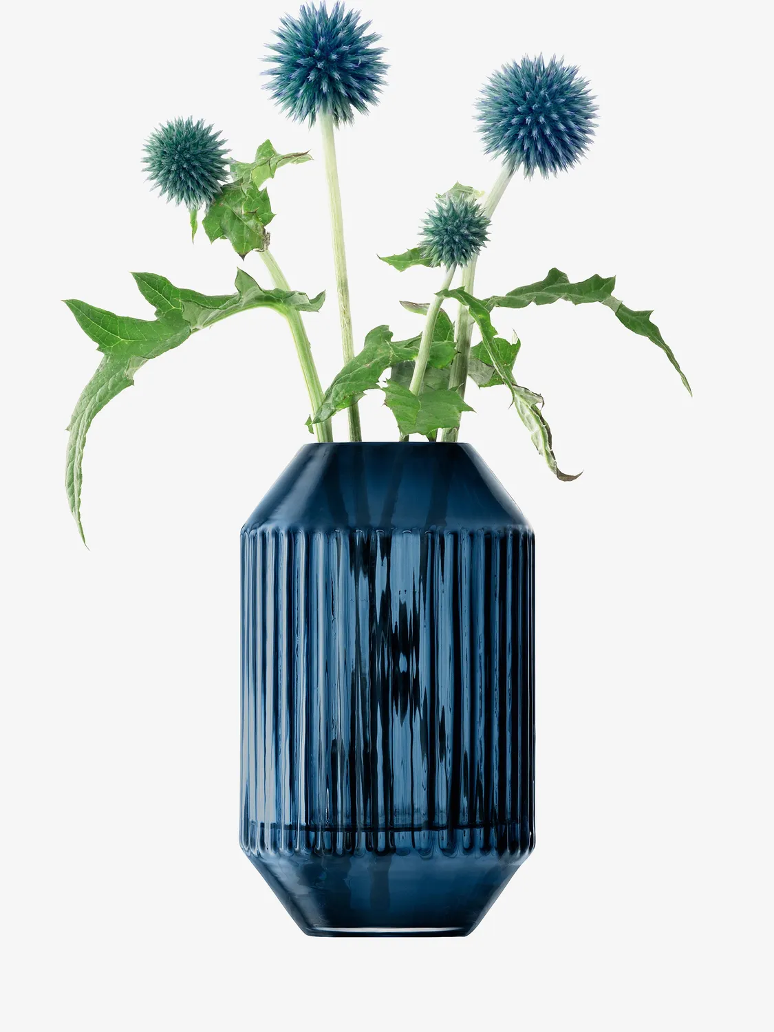 LSA Rotunda vase safirblå glas lille