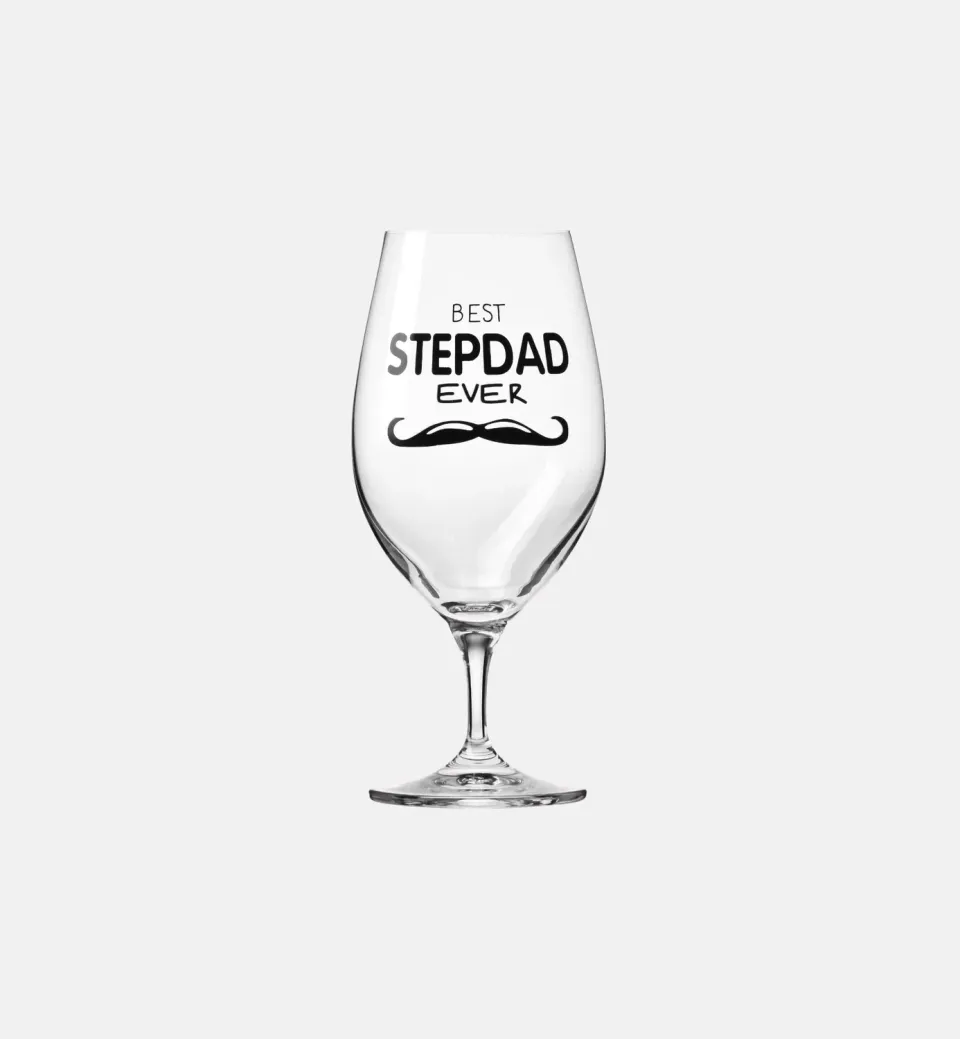 Krosno Best Stepdad Ever ølglas 400 ml med tryk