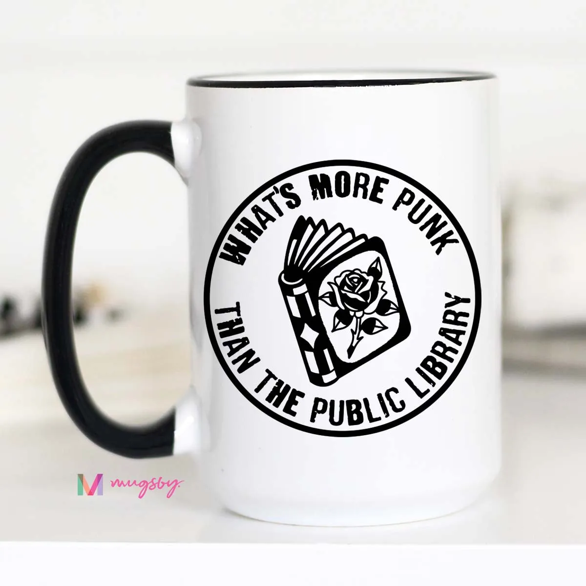 Mugsby What's More Punk Than the Public Library krus hvid 325 ml