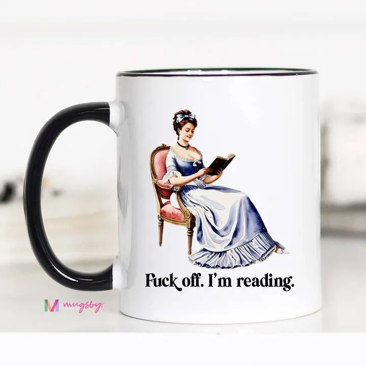 Mugsby Fuck Off I'm Reading krus hvid 325 ml sjovt