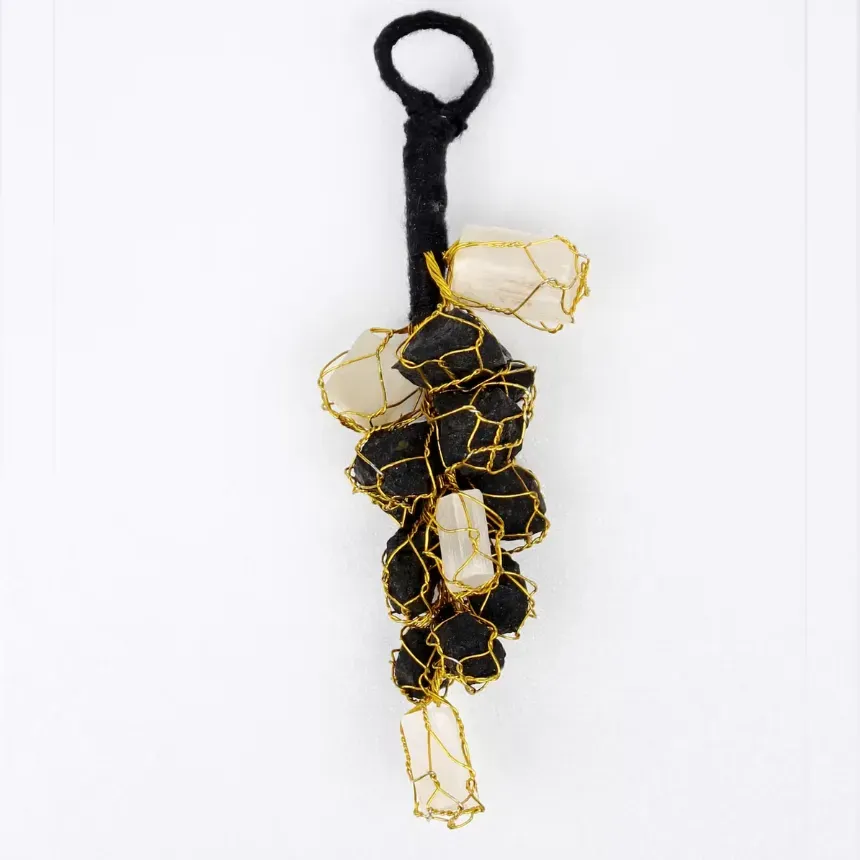 El'Cobre Black Tourmaline Selenite dørhæng sort beskyttelse