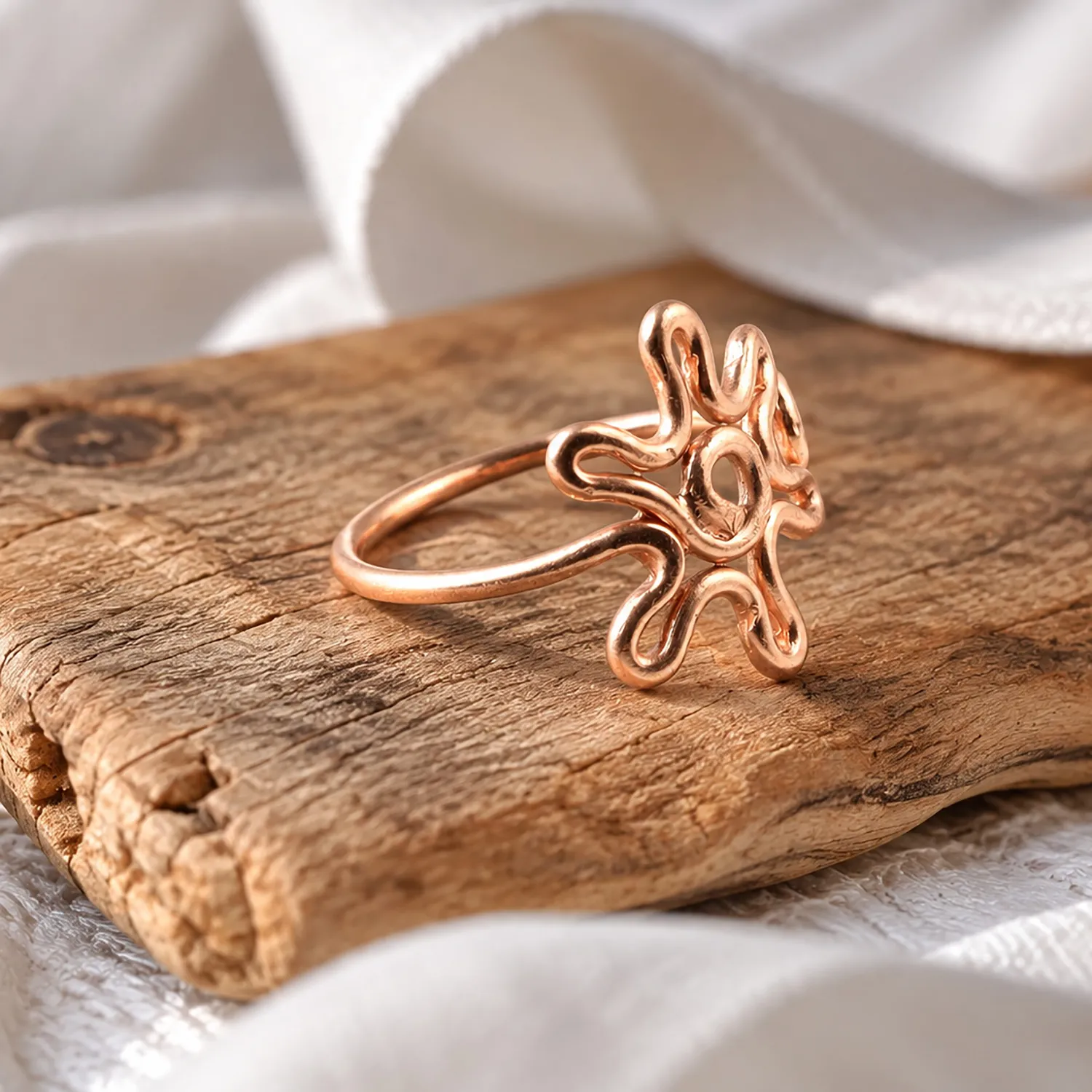 El'Cobre Design 32 kobberring spiral justerbar
