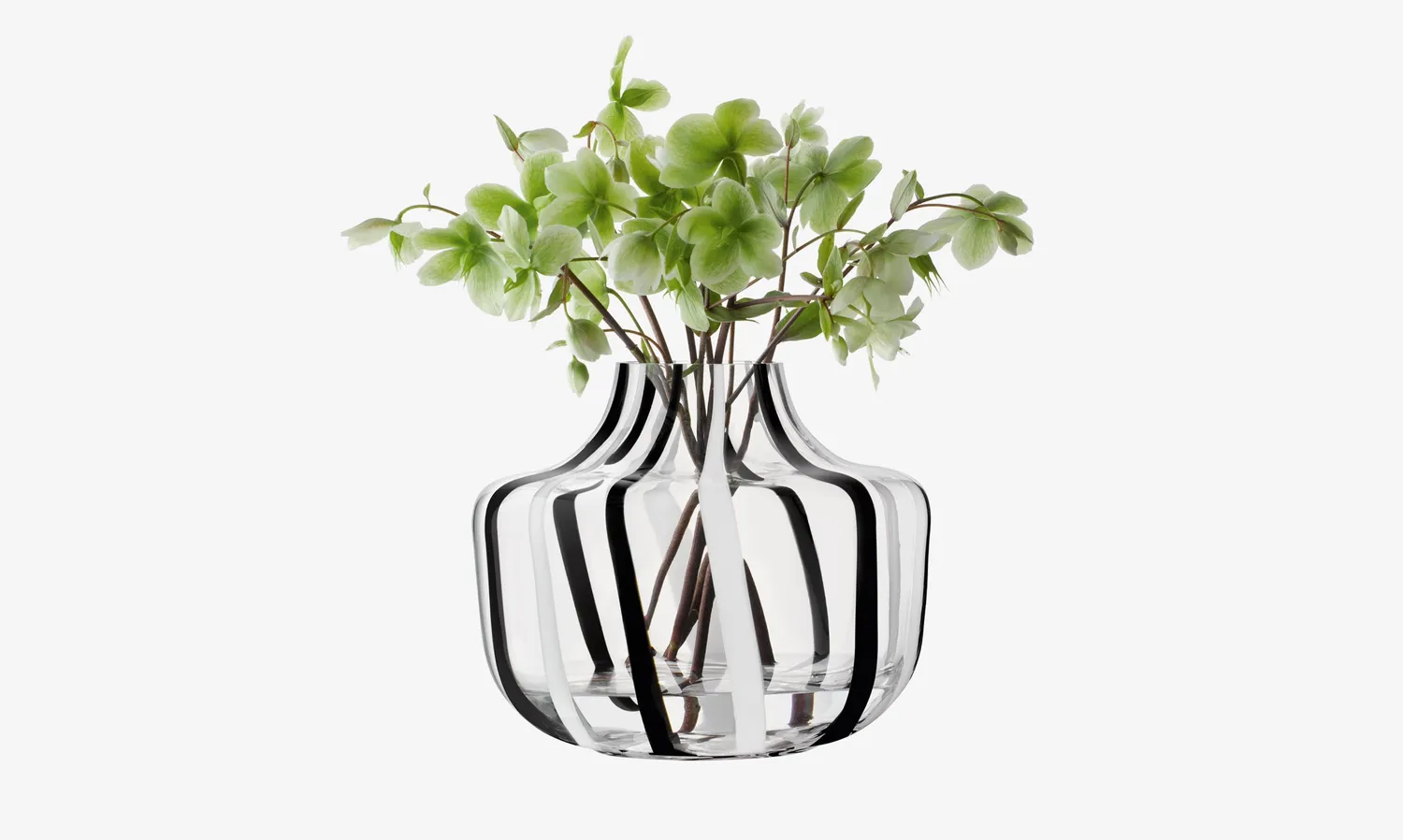 LSA Stripe vase i glas stribet løgformet